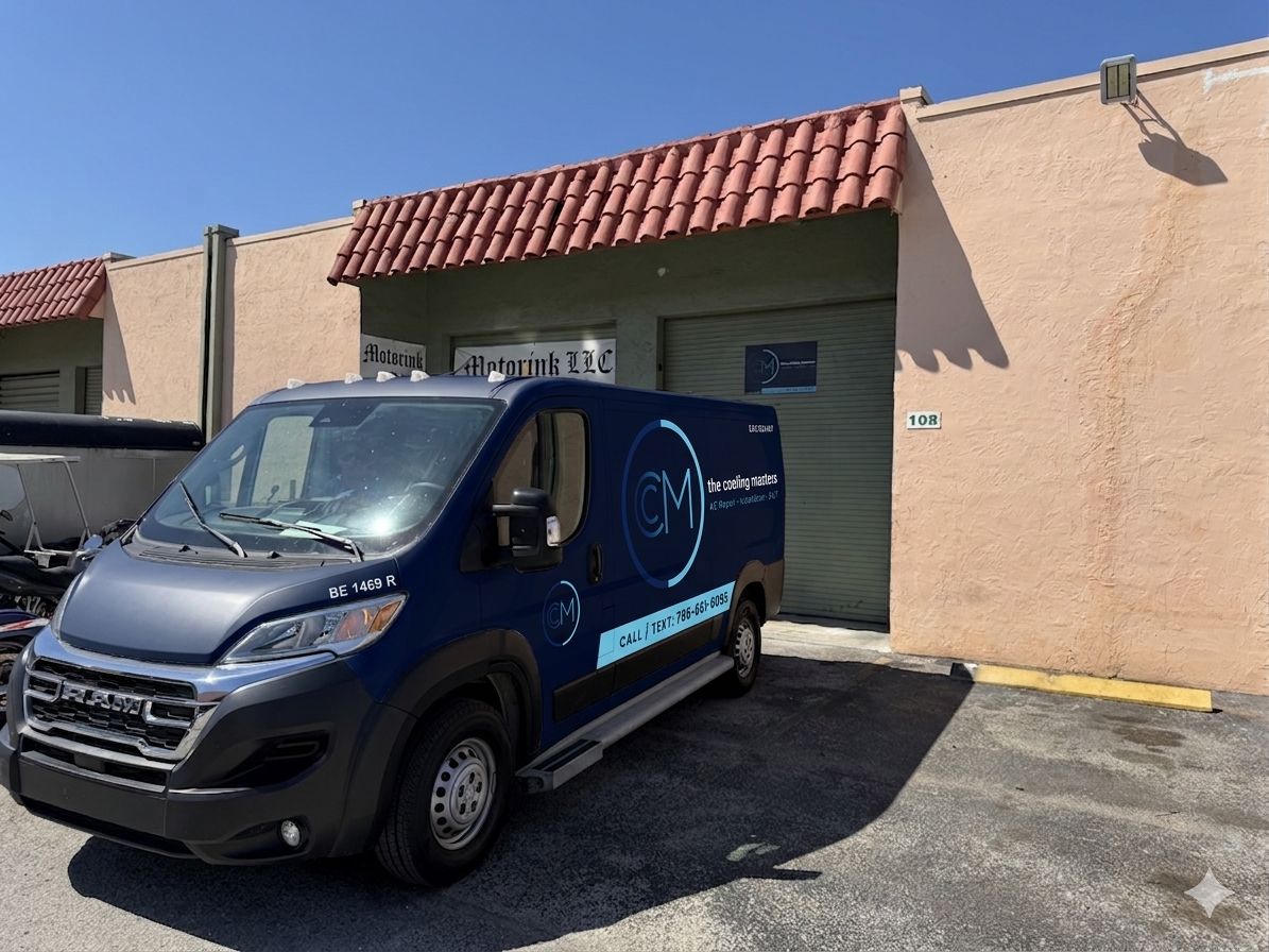 Cooling Masters service van at our Miami headquarters